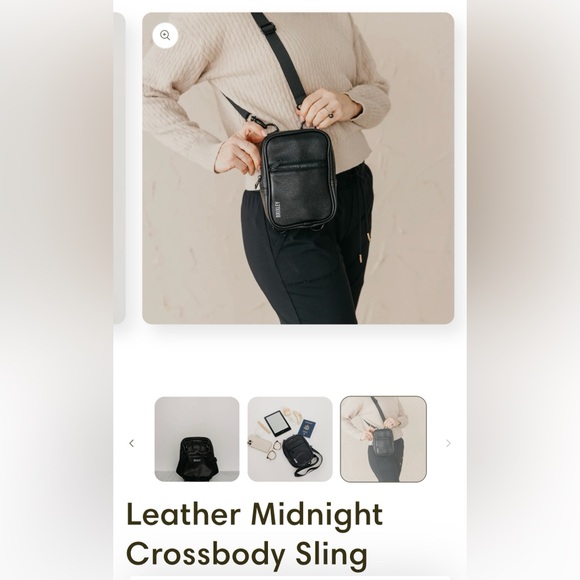 Brixley Leather Midnight Crossbody Sling Bag w/ Extra Strap! - Picture 7 of 7